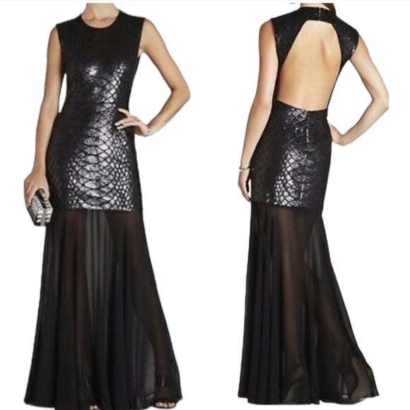 Bcbgmaxazria Marielle Paython Tulle-Hem Sequin Gown - Picture 1 of 5